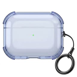 Blauw transparant hoesje voor oordopjes met sleutelring – schokbestendige beschermhoes geschikt voor AirPods Pro 3 — thumbnail 1