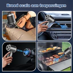 Sander Shop 2-in-1 handstofzuiger accu, 15000PA handstofzuiger, draadloos, autostofzuiger, sterk, 3 snelheden 80.000 tpm elektrische stofblazer persluchtspray voor het reinigen van auto, keuken, pc, bank, kantoo — thumbnail 3