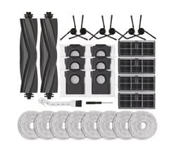 Deze 28-delige accessoirekit is Geschikt voor de robotstofzuigers Dream X40 Ultra / X40 Pro / L40 Ultra / S30 Pro Ultra. De kit bevat: 2 rubberen hoofdborstels, 4 filters, 6 stofzakken, 8 dweilpads, 6 zijborstels en 2 accessoires.