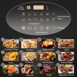 4L Heteluchtfriteuse – Airfryer – Luchtfriteuse – Friteuse Zonder Olie – Digitale Airfryer – 12 Voorinstellingen – Temperatuurinstelling 80-200°C – Antiaanbaklaag – Zwart — thumbnail 5