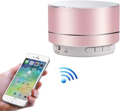 Oneay Mini draadloze Bluetooth speaker – Compact model met HD-geluid en 4 uur speeltijd – Ingebouwde microfoon, TF-kaartsleuf, FM-radio en ledverlichting – Voor thuis en op reis – Zilver — thumbnail 4