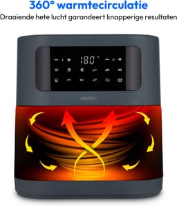 MEDION E40 XL heteluchtfriteuse (5,2 L, airfryer, 2 150 W, 9 automatische programma’s, bakfunctie, frituren zonder olie, touchbediening, LED-display), matgrijs — thumbnail 5