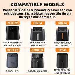 Accessoires voor Airfryer Gescht voor Philips Essential XL 6,2L (HD9270/90), Ninja PRO 4,7L AF140EU, Ninja MAX PRO 6,2L AF180EU, BPA-vrij heteluchtfrituurpan accessoires bakvorm, herbruikbare accessoires — thumbnail 4