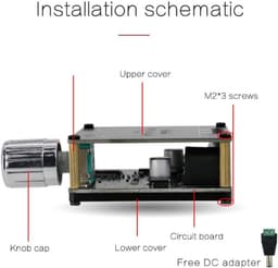 Krachtige Digitale Stereo Bluetooth Eindversterker Module 20W x 2 met Behuizing en Traploze Regeling — thumbnail 5