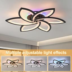 Moderne Zwarte Plafondlamp LED 50W - Dimbaar 3000K-6000K & RGB Kleuren - 3000lm - Inclusief Afstandsbediening — thumbnail 5