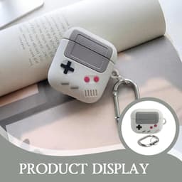 Siliconen beschermhoes AirPods Pro - Retro design - Gameconsole stijl - Draadloos opladen - Karabijnhaak — thumbnail 4