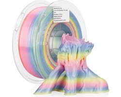 3D Printer Filament - Zijde PLA Draad - Creatief Printen - Regenboog Kleur Verloop - 1.75 mm 1 kg