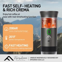 Draagbare Koffiemaker - Mini Espresso Machine - Reizen en Onderweg - 3-in-1 Systeem - 0.6 kg - Grijs — thumbnail 3