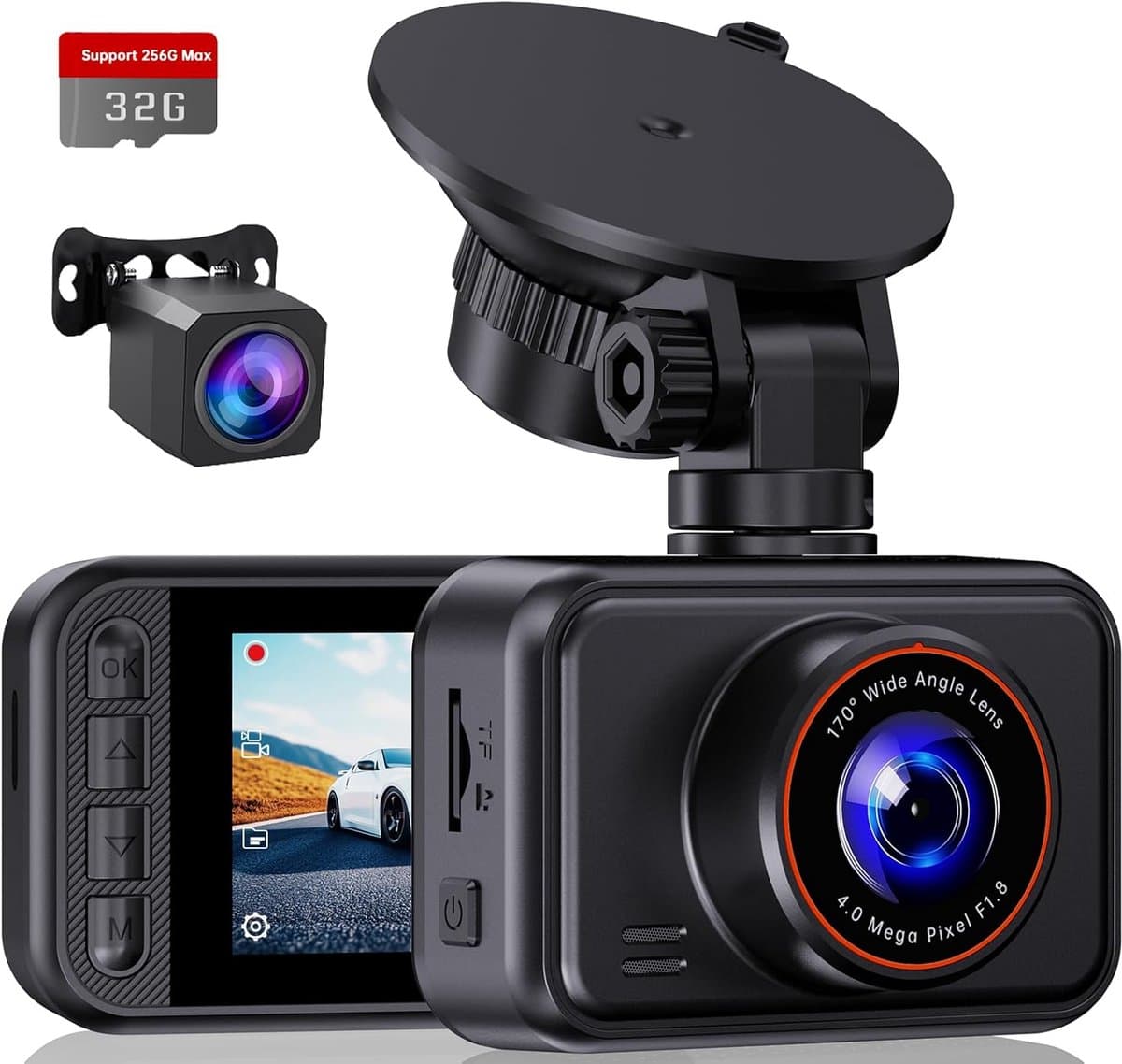 Hoogwaardige Dashcam voor Auto - 2.5K + 1080P Full HD Beeldkwaliteit — afbeelding 1