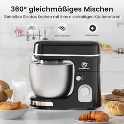 Krachtige Keukenmachine 1300W met 5L RVS Kom en 8 Snelheden — thumbnail 4