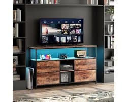 Stijlvolle TV-kast met 4 laden en LED-verlichting - Wandmeubel voor Woonkamer