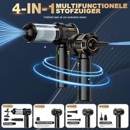 Sander Shop Draadloze Handstofzuiger, 4-in-1 Mini Auto Stofzuiger Stofblazer, 16.000 Pa Krachtige Krachtige Zuigkracht borstelloze motor, 6000mAh batterij, 1-touch leegmaken, EVA-tas, voor auto/thuis Zwart — thumbnail 4