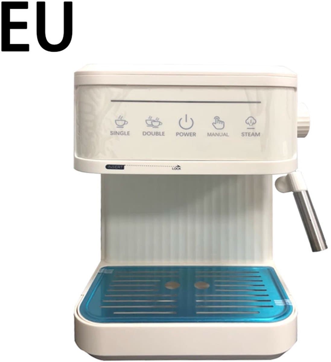EAFC MK-868 Halfautomatische espressomachine - met 20 bar pomp druk en stoompijpje voor melkschuim, semi-automatisch retro koffiezetapparaat voor thuis - wit — afbeelding 1