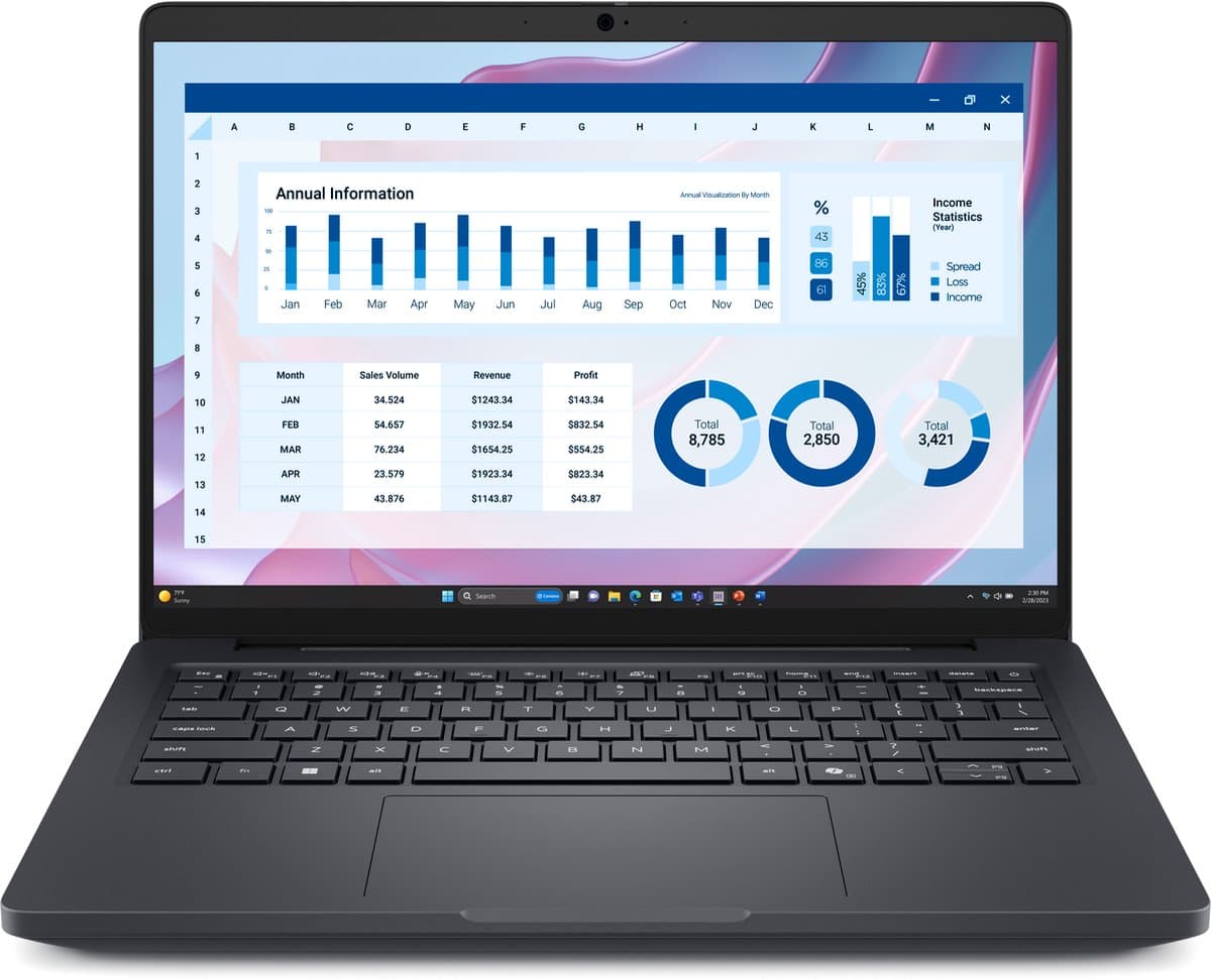 DELL Pro Max 14 MC14255 Copilot+ PC AMD Ryzen AI 7 PRO 350 Mobiel werkstation 35,6 cm (14") Full HD+ 32 GB LPDDR5x-SDRAM 1 TB SSD Wi-Fi 7 (802.11be) Windows 11 Pro Engels Zwart — afbeelding 1