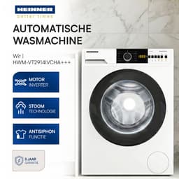 Heinner HWM-VT2914IVCHA+++ Wasmachine 9 kg – 15 Wasprogramma’s – Anti-kreukfunctie – Digitaal Display – 1400 tpm – Energieklasse A – Wit – 5 Jaar Garantie — thumbnail 6