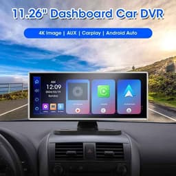 De Warenloods - Dashcam voor Auto - Achteruitkijkspiegel - Carplay Android - Navigatie - Dual Lens Recorder - 4K - WIFI BLUETOOTH AUX GPS FM - 128GB Opslag — thumbnail 3