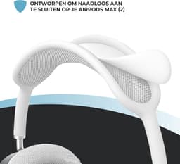 Shieldcase Beschermset geschikt voor Apple Airpods Max 1/2 - Siliconen covers / bescherming - 4 delige set - Hoofdband cover - Oorkap Beschermers & Reishoes - 4 in 1 set - Wit — thumbnail 2