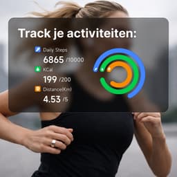Kuno Ring 2 – Smart Ring – Slaapmonitor – Hartslag & Activiteitentracker – Stappen & Calorieën Meten – Zonder Abonnement – Waterbestendig – Zilver – Maat 6 — thumbnail 5