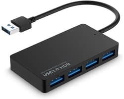 USB 3.0 Hub 4 Poorten Verdeler - Super Speed Data Adapter voor Laptop en PC