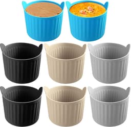 Deze 8-delige bakvormenset voor de airfryer is gemaakt van hoogwaardig, voedselveilig siliconen met een antiaanbaklaag. Geschikt voor airfryers en te gebruiken voor het maken van eieren, cupcakes, muffins, puddingen, taarten, vla, enz. — thumbnail 1