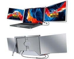 Draagbare Triple Monitor Extender voor Laptops 15-17.3 inch - FHD IPS Dual Screen Uitbreiding