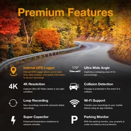 4K Dashcam Auto met GPS, WiFi en 170° Groothoek - Inclusief G-sensor en Opname in Lus — thumbnail 3