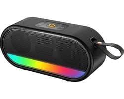 Draagbare Bluetooth Speaker met Krachtige Bas, IPX6 Waterdicht en LED Licht