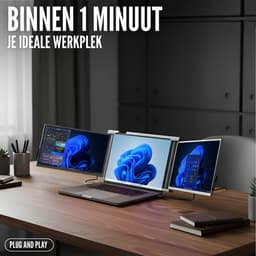 Triple Portable Monitor Expert 15.6" MultiCable - Full HD Draagbare monitor met USB-C & HDMI - Tri screen - Plug & Play - Incl. Draagtas — thumbnail 2