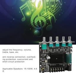 2.1 Kanaals Bluetooth 5.0 Audio Versterker met Subwoofer Uitgang - 2x50W + 100W Vermogen — thumbnail 2