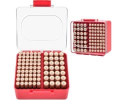 Batterij Organizer - Batterij Opslag - Batterijen Sorteren - Ruimte voor 82 Batterijen - 14.5 x 14 x 7.2 cm