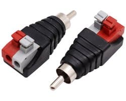 RCA Luidspreker Adapter - Audio Video Connector - Thuisbioscoop Beveiliging - Soldeervrij Schroefbevestiging - 2 Stuks - Zwart