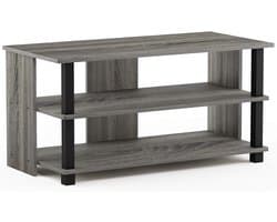 TV Meubel - Media Console - Woonkamer Entertainment - Afgeronde Veiligheidsranden - 80 x 40 cm - Frans Eiken Grijs Zwart