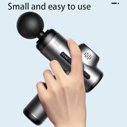 Mini Massagepistool - Elektrisch Massageapparaat voor Nek & Schouder - Deep Tissue Spierherstel voor Sporters - Ultra Stil 3200 rpm - 6 Standen & 6 Koppen - Grijs - 1 Stuk — thumbnail 5