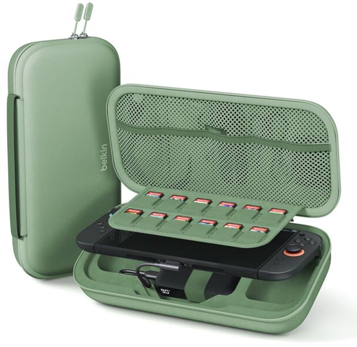 Belkin Gaming Nintendo Switch 2 Beschermhoes met Powerbank – Groen — afbeelding 1
