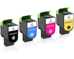 4-Pack Toner Cartridge Set Vervanging voor Xerox C310 C315 Printers - Kleuren Toner Zwart Cyaan Magenta Geel