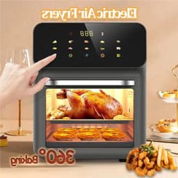 Heteluchtfriteuse – Airfryer - Airfryer Oven - 12L - 1350W - LED Touchscreen - Olievrije Heteluchtfriteuse - Multifunctioneel Convectoroven - Kijkvenster - Grote Capaciteit - Zwart — thumbnail 1