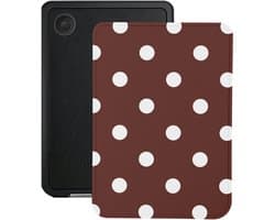 Lunso Geschikt voor Kobo Clara BW / Clara Colour hoesje (6 inch) - Vegan Saffiano Leren Sleep Cover - Vintage Dots