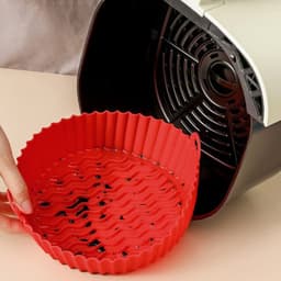 2-stuks Bakplaat - Siliconen bakplaat - Siliconen bakplaat voor airfryer - Oven-airfryeraccessoire - Herbruikbaar - Gemakkelijk schoon te maken - Geschikt voor bakken in de oven, keuken, broodbakmat, thuisgebruik, enz. - Roze — thumbnail 2