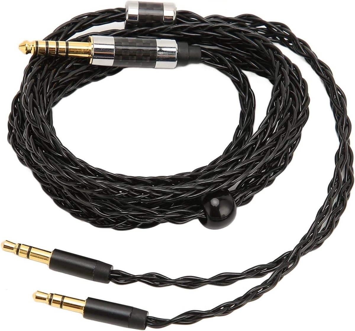 Hoofdtelefoonkabel 4.4mm Gebalanceerd naar Dubbel 3.5mm - Verzilverde Audiokabel 1.2m — afbeelding 1