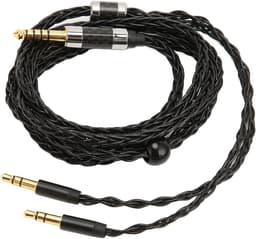 Hoofdtelefoonkabel 4.4mm Gebalanceerd naar Dubbel 3.5mm - Verzilverde Audiokabel 1.2m — thumbnail 1