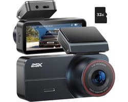 Auto Dashcam 2.5K QHD met 3.4 inch IPS Scherm