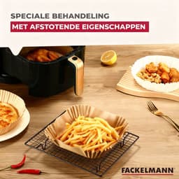 50 Papieren bakvormpjes voor airfryer vierkant 16 cm Fackelmann Diversen — thumbnail 5