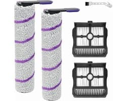 Stofzuigeraccessoires - Vervangende rolborstels - Nat en droog gebruik - Inclusief 2 rolborstels, 2 filters en 1 reinigingsborstel - Geschikt voor Rowenta X-Clean 10 en Narwal S20 Pro