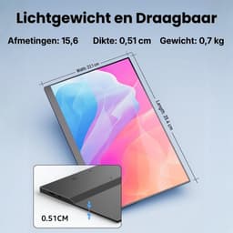 Draagbare Monitor 15,6 Inch Full HD – Portable Monitor met IPS Scherm & Ingebouwde Speakers – USB-C & HDMI – 1080P – Ultra Dun & Lichtgewicht – Geschikt voor Laptop, Console en PC — thumbnail 5