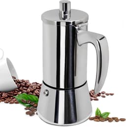 300ml 6-Kops Verdikte Moka Pot van 304 Roestvrijstaal - Italiaanse Espressomachine, Geschikt voor Inductiefornuizen, Draagbaar & Eenvoudig in Gebruik — thumbnail 1