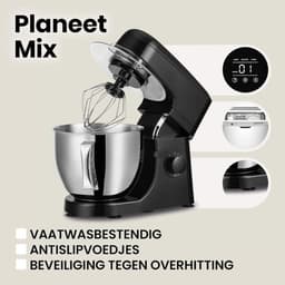 Nexvo® Mixer met Mengkom - Keukenmachine - Kneedmachine- Zwart- ‎39cm x 35cm x 25cm — thumbnail 2