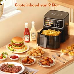 ElevateCommerce - XXL Airfryer 8L 1700W Heteluchtfriteuse met Touchscreen, 11 Automatische Programma’s, 200°C, Anti-Aanbak Mand & Timer – Zwart — thumbnail 7