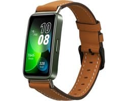 kwmobile lederen horlogebandje geschikt voor Huawei Band 10 / 9 / 8 polsband - Echt leren smartwatch bandje - Activity tracker horloge band in bruin
