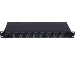 Hoofdtelefoon Versterker - Stereo Distributor - Studio Opnames - 8 Kanaals Onafhankelijk - 19 Inch Rackformaat - Zilver