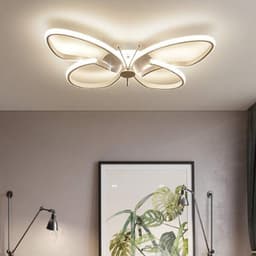 Vlinder Plafondlamp - Moderne Verlichting - Kinderkamer Verlichting - Dimbaar Afstandsbediening - 64cm Diameter - Wit — thumbnail 2